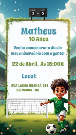 Soccer Birthday Invitation – Static – Gisele
