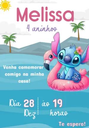 Invitación de cumpleaños Stitch – Estático – Priscila