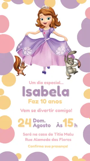 Invitación de cumpleaños Princesas – Estático – CollorGraph EDITOR