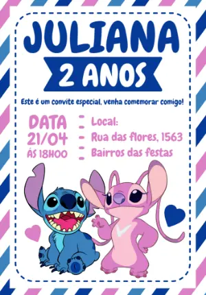 Invitación de cumpleaños Stitch – Estático – Crazyume Designer