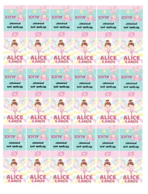 Kit de Etiquetas TicTac Bailarina Aniversário Infantil Editável