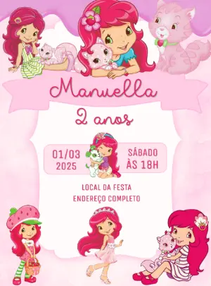 Strawberry Shortcake生日邀请函 – 静态 – Decore Arte