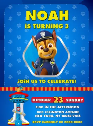 Invito di compleanno Paw Patrol – Statico – Decore Arte