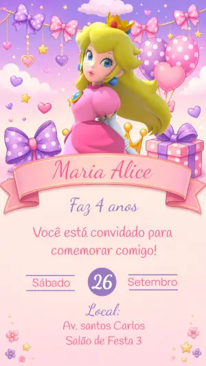 Invitación de cumpleaños Princesas – Estático – CollorGraph EDITOR