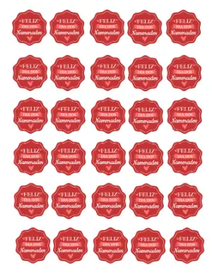 Tag Adesiva Dia dos Namorados Vermelha para Editar