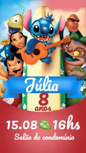 Invitación de cumpleaños Stitch – Estático – André Félix