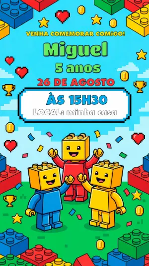 Invito di compleanno Roblox – Statico – Alegria no ar