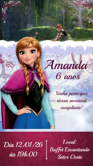 Convite Animado Frozen Aventura Congelante para Editar