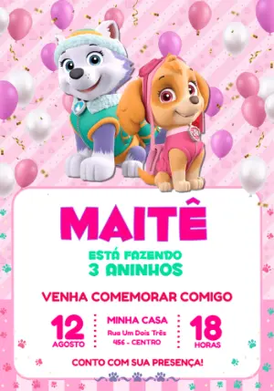 Paw Patrol Birthday Invitation – Static – Jotta