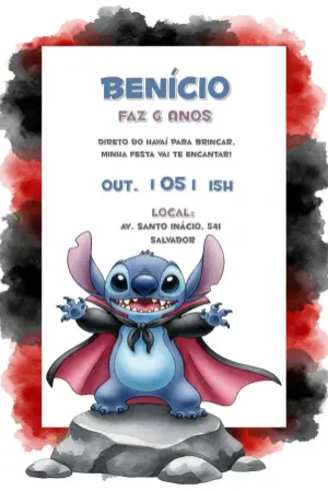 Invitación de cumpleaños Stitch – Estático – CollorGraph Convites