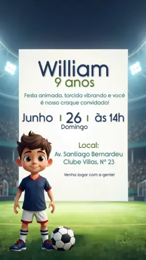 Soccer Birthday Invitation – Static – CollorGraph Convites