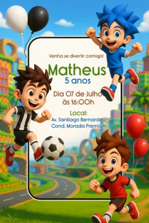 Soccer Birthday Invitation – Static – Convites Digitais Exclusivos