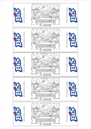 Rótulo Bis Aniversário Bobbie Goods para Editar e Colorir