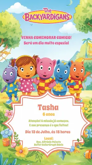 Convite de Aniversário Backyardigans para Editar Online