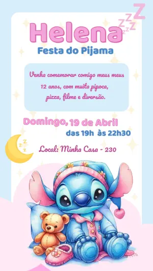 Stitch Birthday Invitation – Static – Color Art Studio