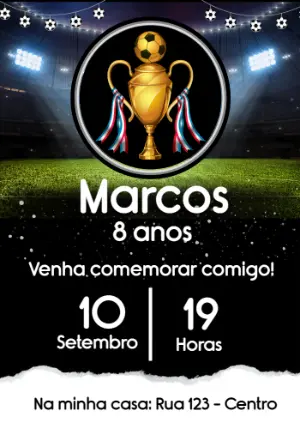 Soccer Birthday Invitation – Static – Convites e Artes Digitais