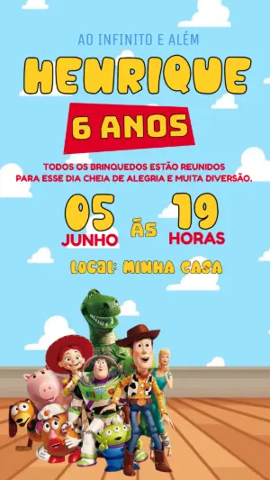 Invitation d'anniversaire Toy Story – Statique – Criattive Convite Digital