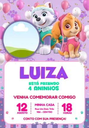 Invito di compleanno Paw Patrol – Statico – Jotta