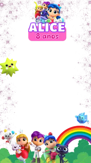 Moldura de Aniversário Vera e o Reino do Arco-Íris para Editar