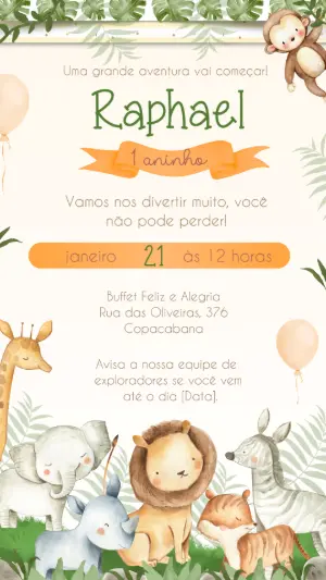 Safari Birthday Invitation – Static – Felicity Artes