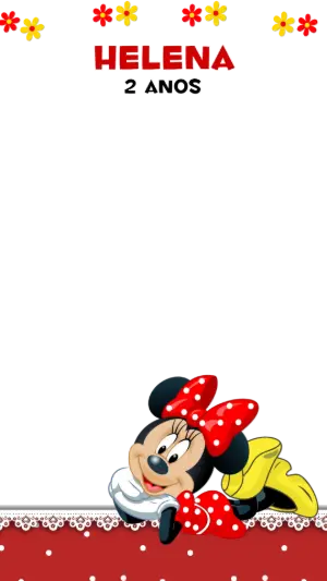 Moldura de Aniversário Minnie Mouse para Editar Online