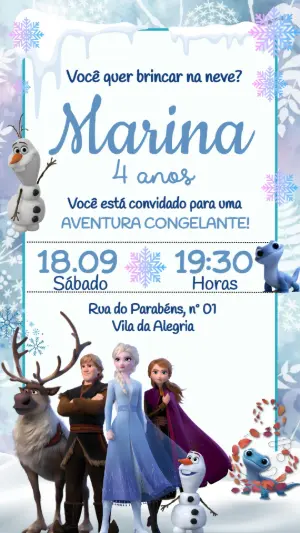 Frozen Birthday Invitation – Static – Festôu Convites