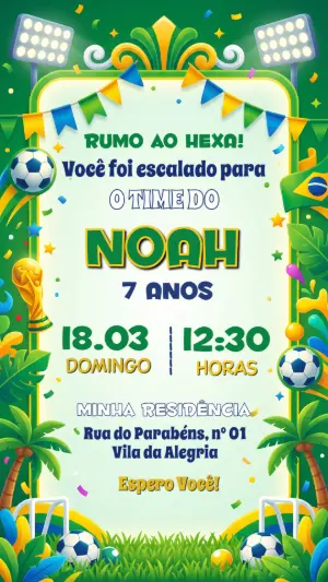 Soccer Birthday Invitation – Static – Festôu Convites