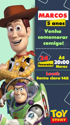 Invitation d'anniversaire Toy Story – Statique – Color Art Studio