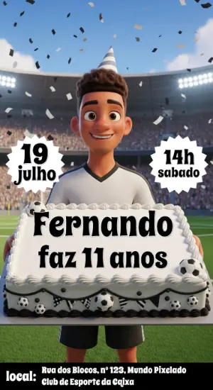 Soccer Birthday Invitation – Static – Convites Digitais Exclusivos