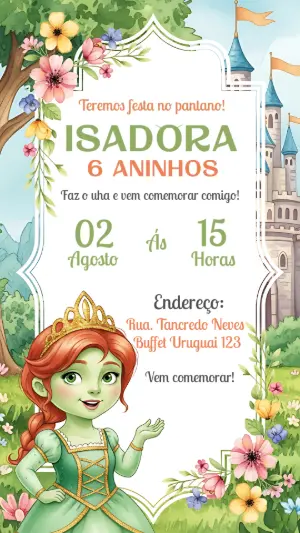 Invitación de cumpleaños Princesas – Estático – CollorGraph Convites