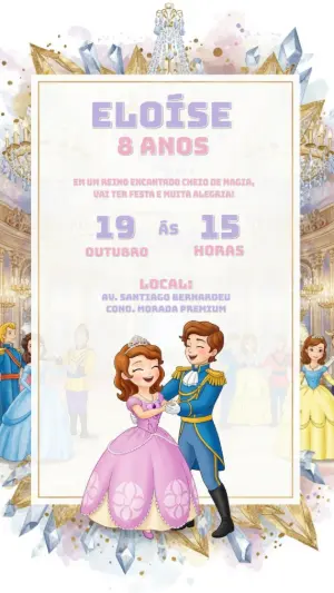 Invitación de cumpleaños Princesas – Estático – CollorGraph Convites