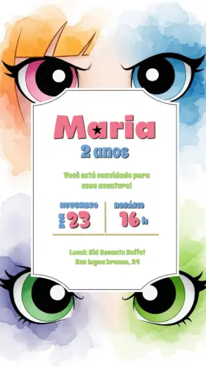 Convite aniversario As Meninas Super Poderosas