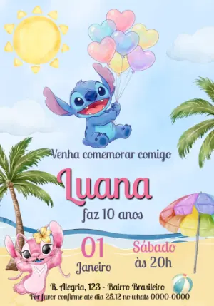 Stitch Birthday Invitation – Static – Osvaldo