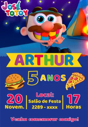 Convite Aniversário José Comilão para Editar Online