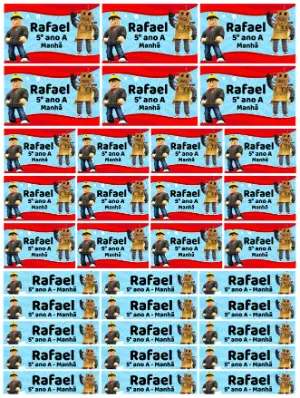 Etiquetas Escolares Tema Gamer Roblox Modelo Editável