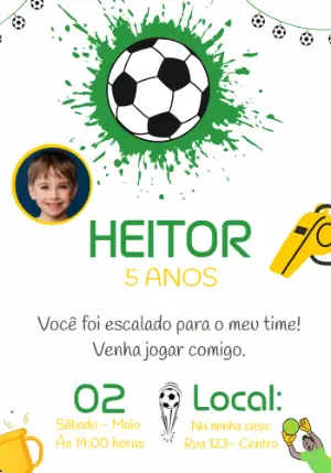 Soccer Birthday Invitation – Static – Convites e Artes Digitais