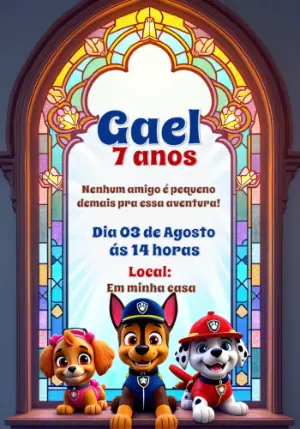 Invito di compleanno Paw Patrol – Statico – CollorGraph Convites