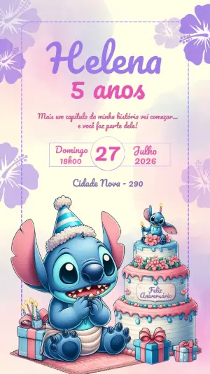 Stitch Birthday Invitation – Static – Color Art Studio