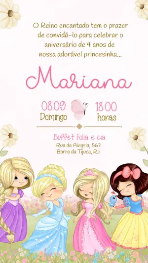 Invito di compleanno Principesse – Statico – Felicity Artes