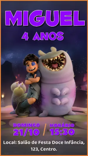 Convite Aniversário Elio Disney para Editar e Imprimir