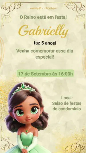 Invitación de cumpleaños Princesas – Estático – Arte Coelho Digital