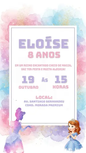 Invitación de cumpleaños Princesas – Estático – CollorGraph Convites