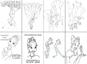 Mini Livro de Colorir A Princesa e o Sapo para Editar