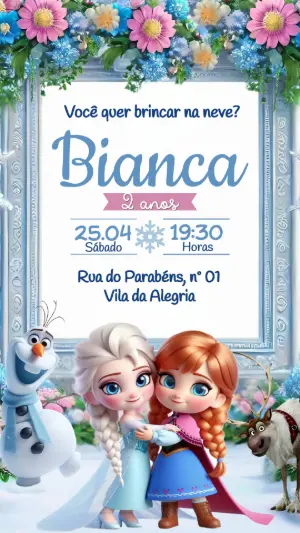 Frozen Birthday Invitation – Static – Festôu Convites