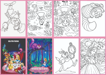 Livrinho de Colorir Alice no País das Maravilhas para Editar