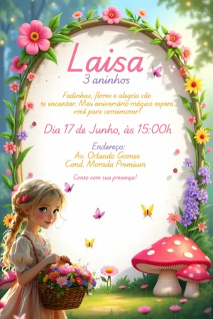 Invitación de cumpleaños Jardín encantado – Estático – Gisele