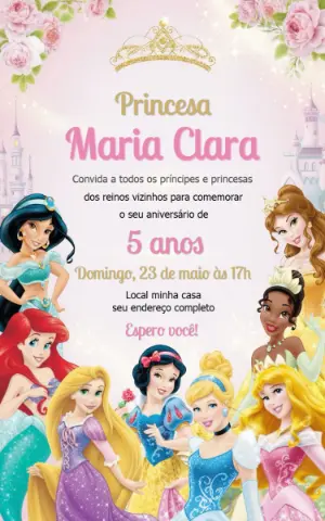 Invitación de cumpleaños Princesas – Estático – Fernando Martins