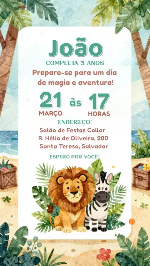 Safari Birthday Invitation – Static – CollorGraph EDITOR