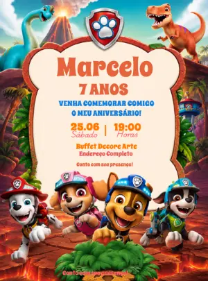 Invito di compleanno Paw Patrol – Statico – Decore Arte