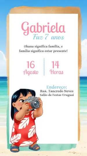 Invitación de cumpleaños Stitch – Estático – CollorGraph Convites